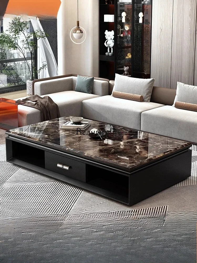 

LJY*Living room marble coffee table modern simple large apartment
