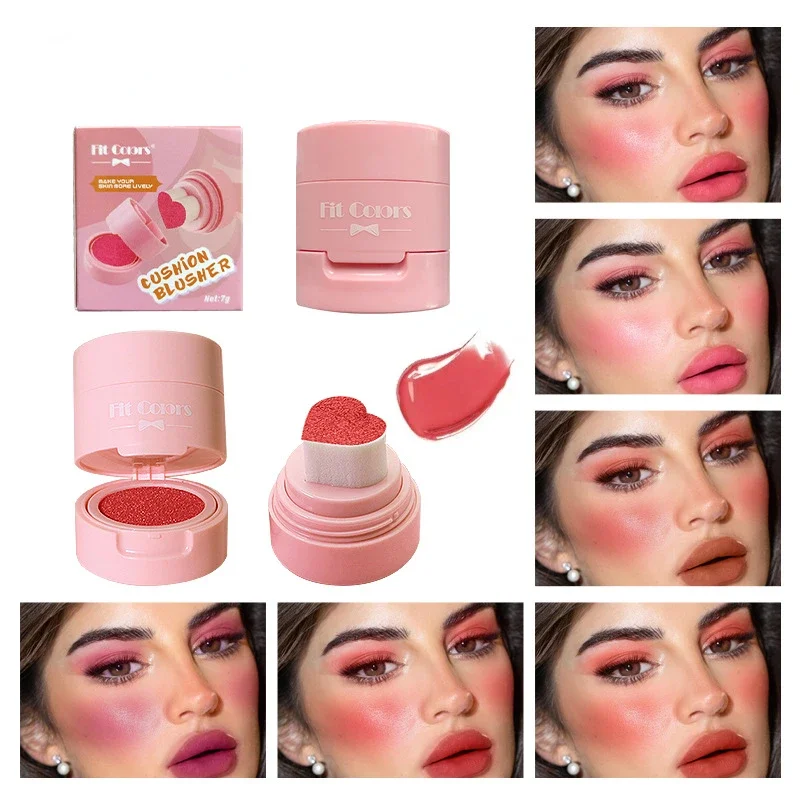 Hart Blush Stick Spons Stempel Gezichtsblush Waterdicht Verhelderend Gezichtscontouren Schaduw Blusher Make-up Cosmetica