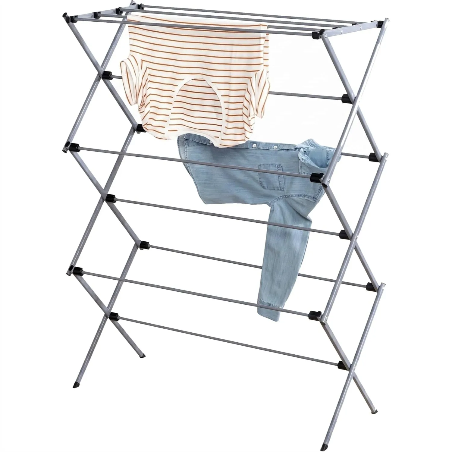 

Collapsible Laundry Drying Rack with Sturdy Steel Frame, Foldable & Portable for Indoor Outdoor Use, Space-Saving Design Holds