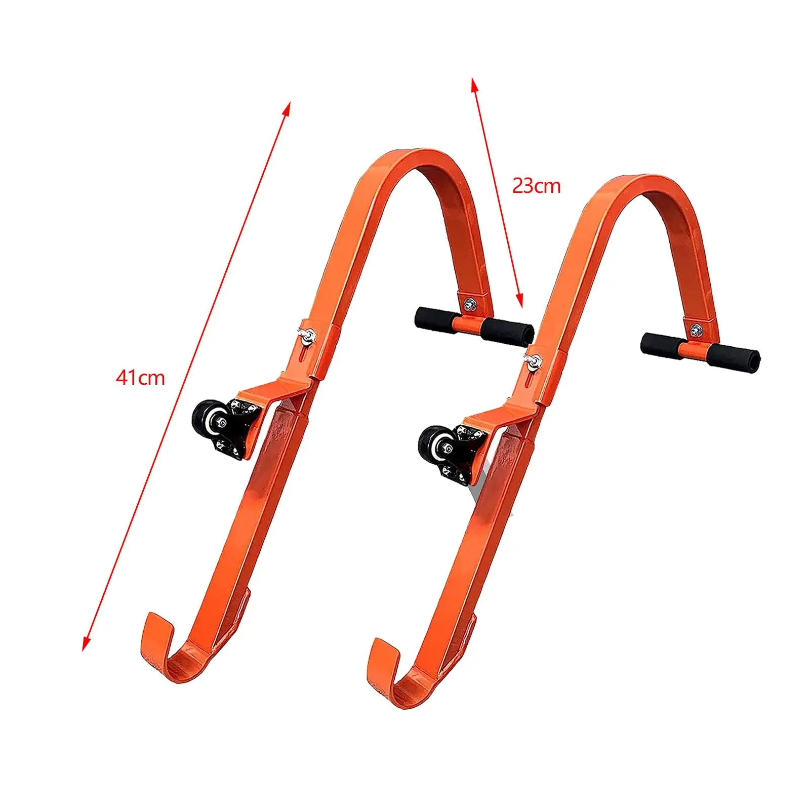 Ladder Roof Hook Iron Material with Wheel Easy Install Attachment for Folding Ladder Home Gutter Maintenance