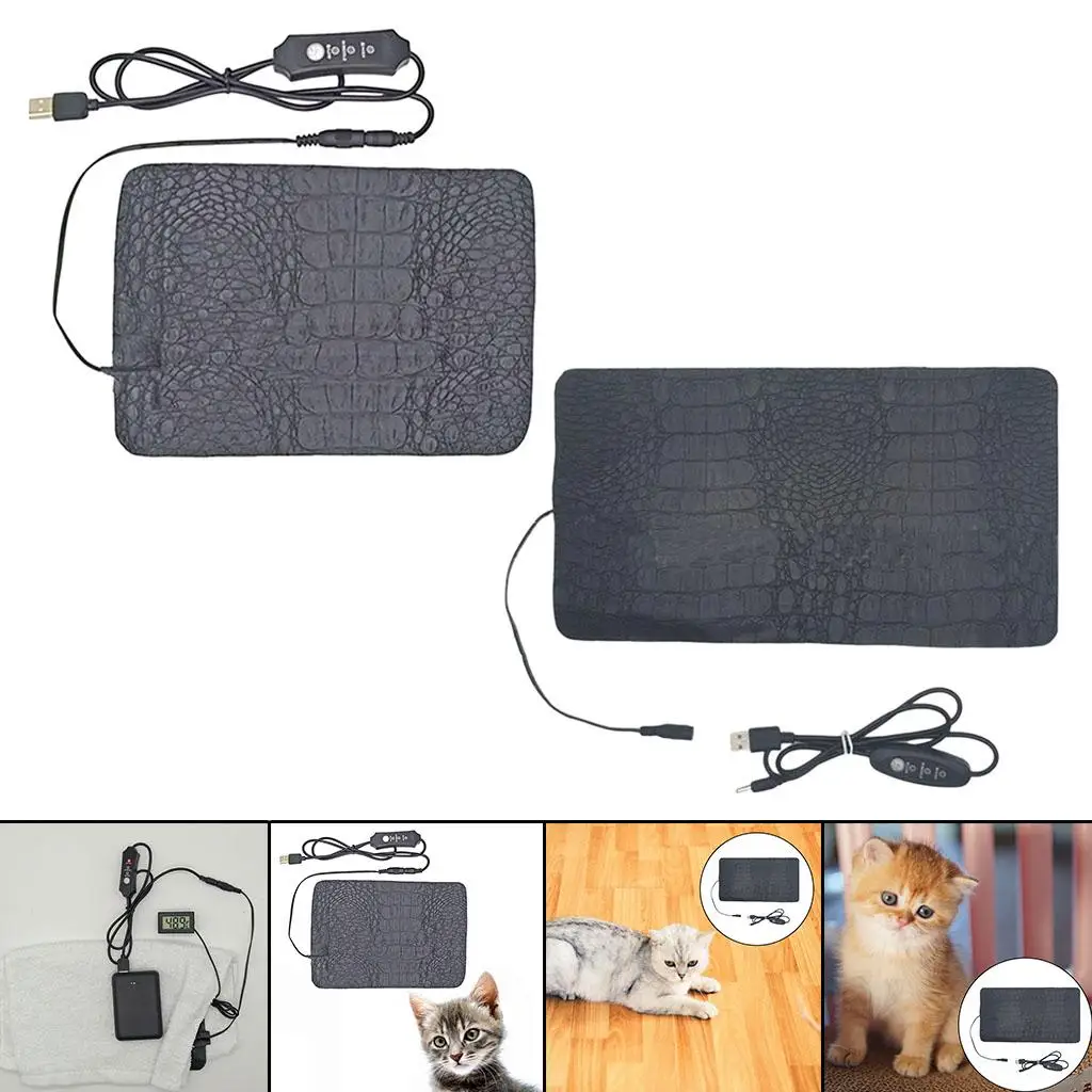 Pet Heating Pad 3 Level Adjustable Temperature Warmer Waterproof Portable Warming Mat for Snakes Reptiles Tortoise Pets