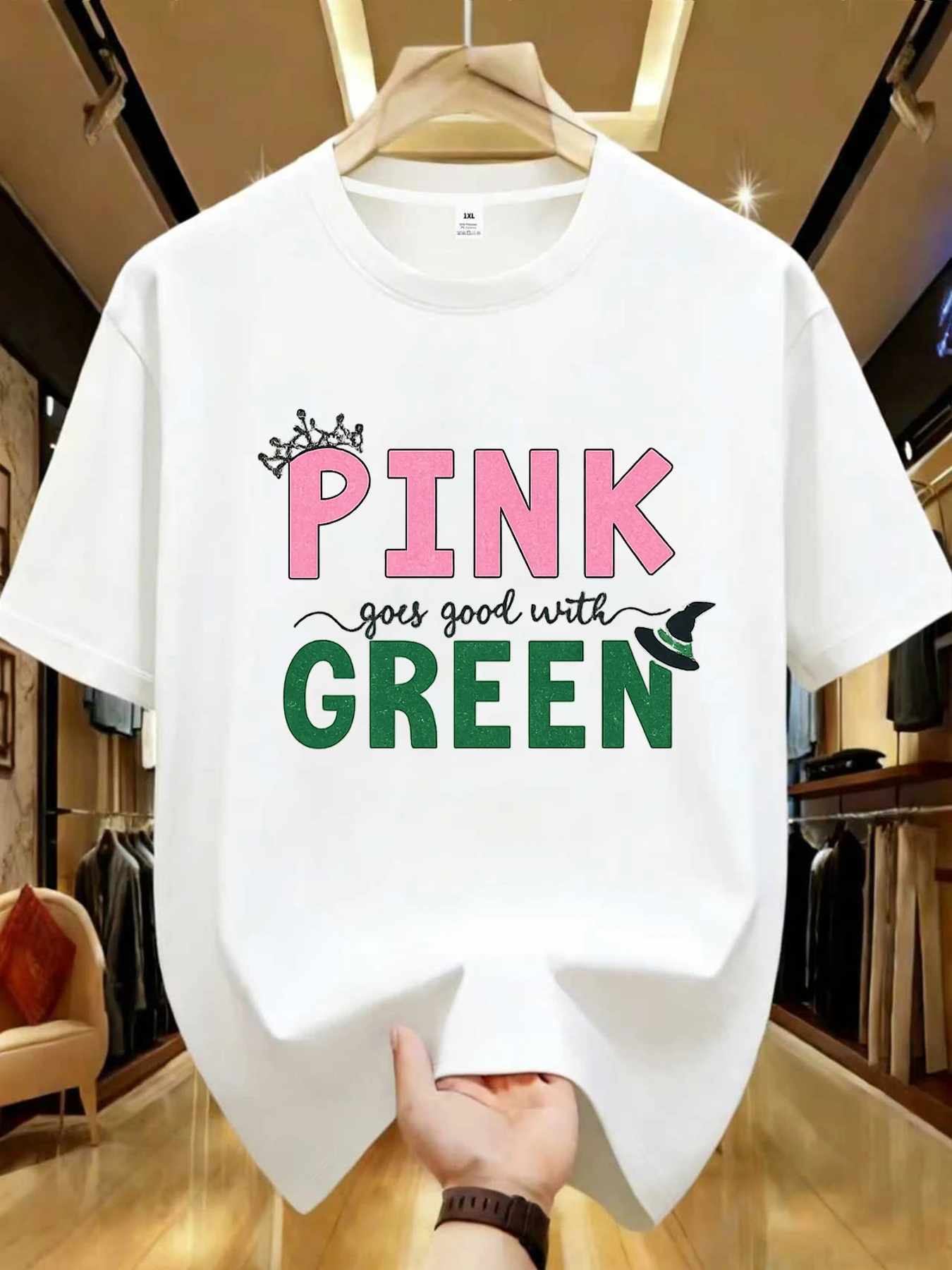 

【WDS0173】Creative letter printed plus size women's round neck T-shirt summer casual short sleeved top street fashion versatile