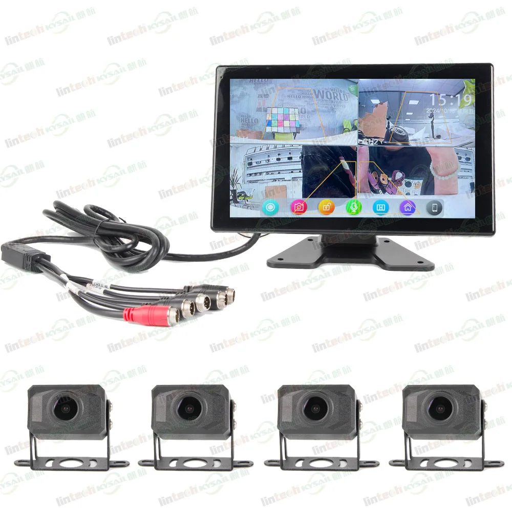 4 Channel HD Panorama View Monitoring System Car 360 Recording Camera System