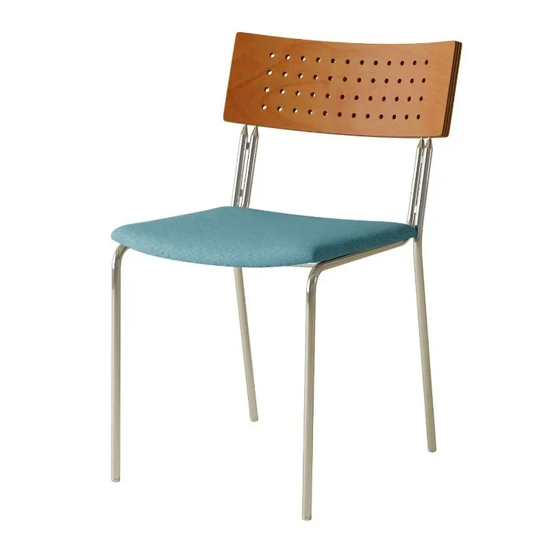 Household Bauhaus dining table solid wood back chair, can be stacked antique dining chair in the living room