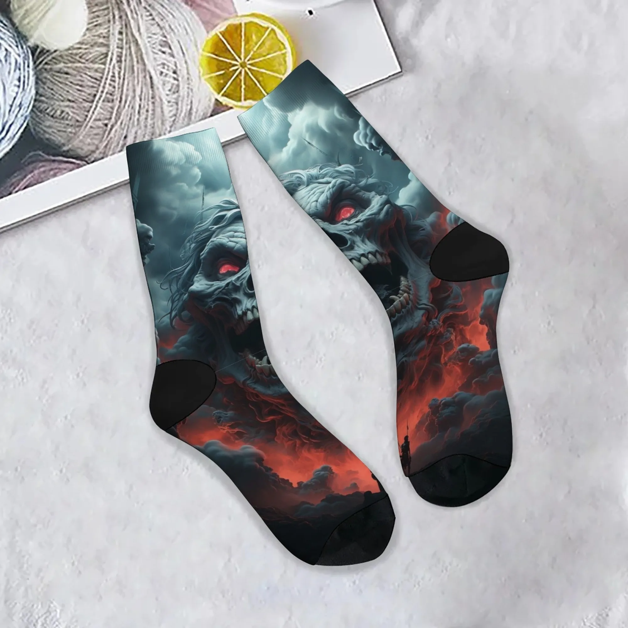 Harajuku Retro Seltsame Schädel Casual männer Socken Bequeme Atmungsaktive Nicht-slip Socken Neuheit Straße Hip-hop Crew Socken Spaß geschenk