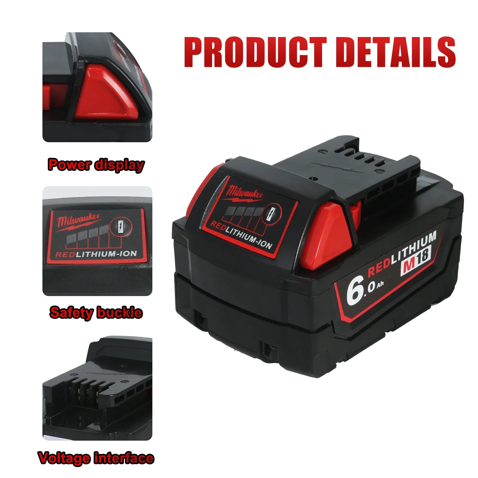 

100% NEW original Milwaukee M18 48-11-1815 48-11-1850 2646-20 2642-21ct service 18V 5000mAh/6000mAh Rechargeable tool battery.