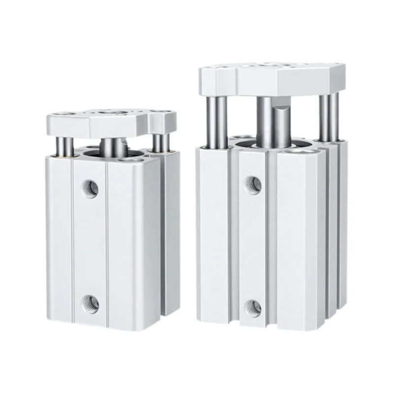 TACQ12 TACQ16 TACQ20 Thin Double Guided Rod Pneumatic Cylinder 5/10/15/20/25/30mm Stroke Double Acting Air Cylinder