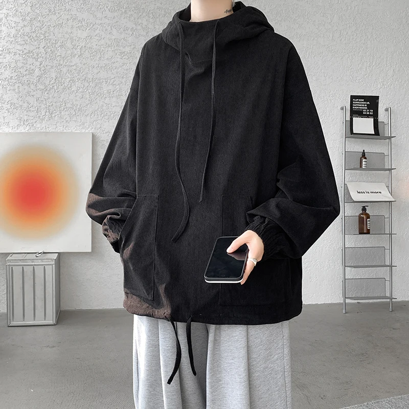 

Men's Hoodie Sweatirt Loose Fit Color American Retro High Street Oversize Heavyweight Spring Autumn Casual Wear