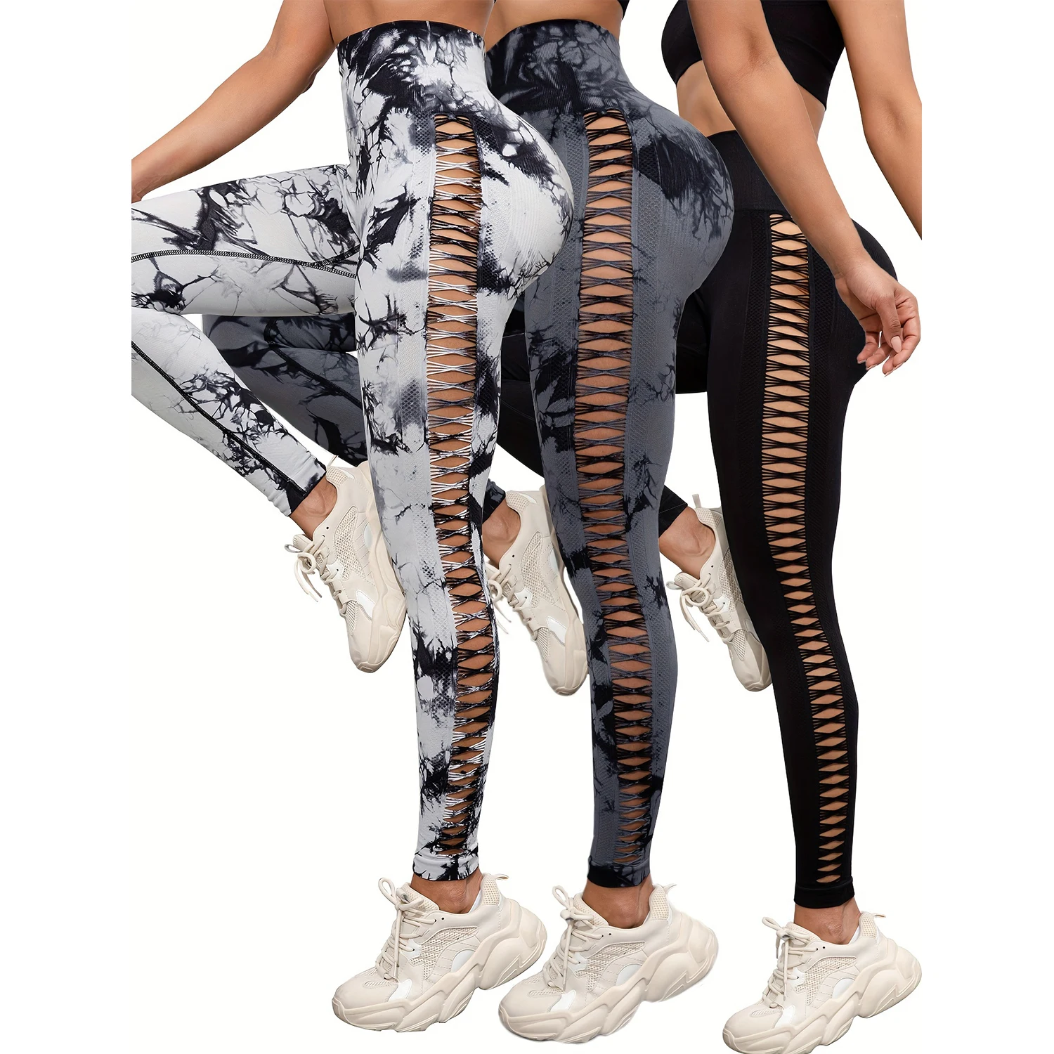 

1/3 шт. женские брюки для йоги с принтом тай-дай, бесшовные спортивные леггинсы для тренировок в тренажерном зале, эластичная высокая талия, женская спортивная одежда