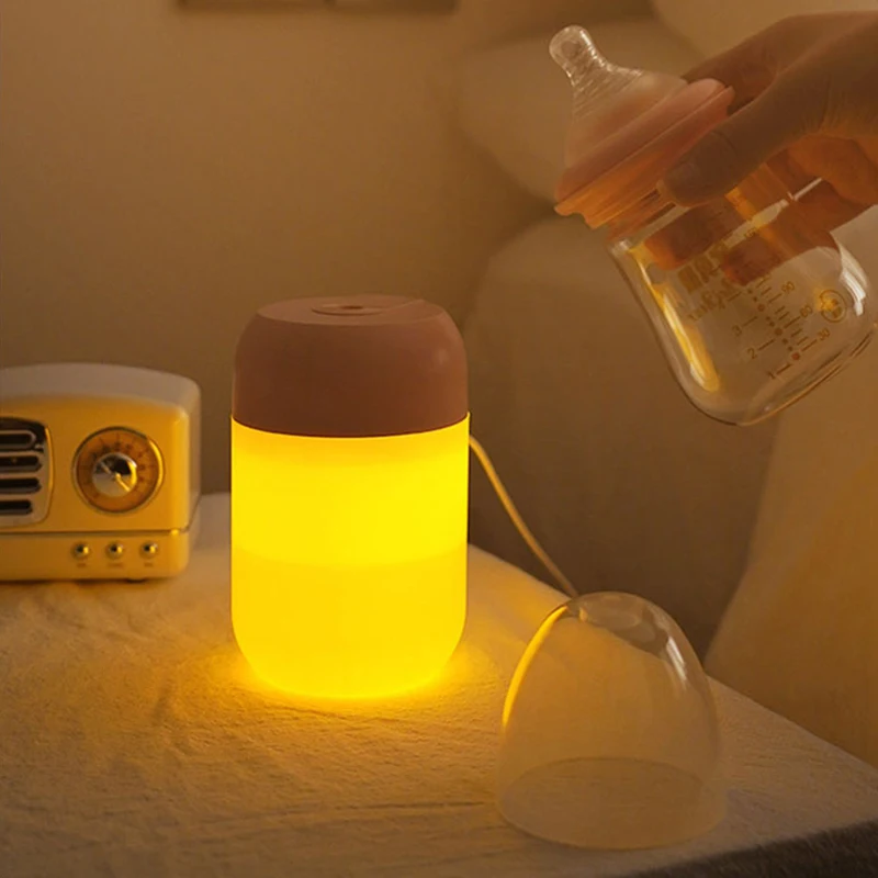 Air Humidifier Aroma Essential Oil Diffuser แบบพกพาเงียบความชื้นสำหรับรถบ้าน USB พร้อมหลอดไฟ LED Home Appliance