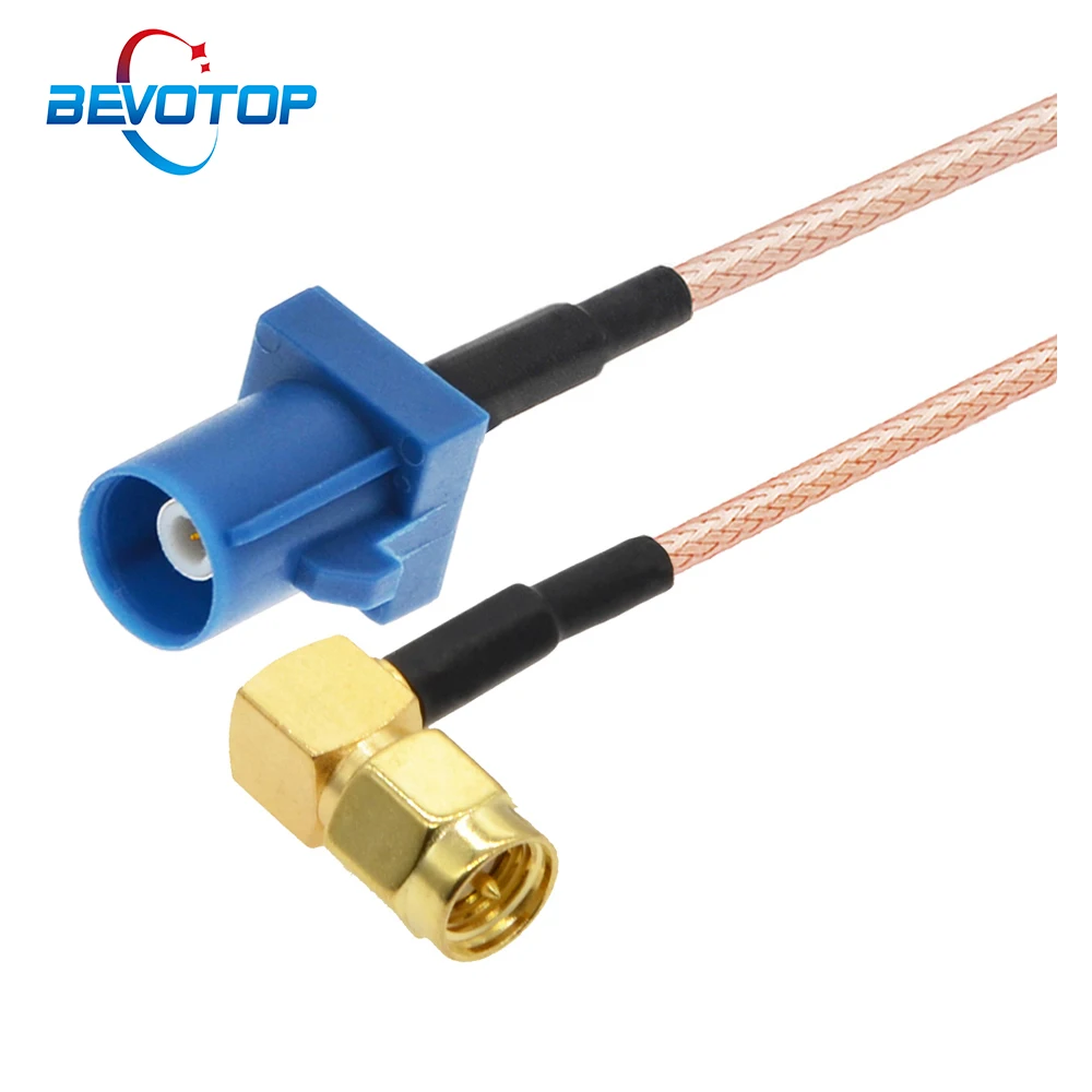 10PCS RG316 Blue Fakra C Male to Right Angle SMA Male 90 Degree Extension Cable Car Navigation GPS Antenna RF Coaxial Pigtail