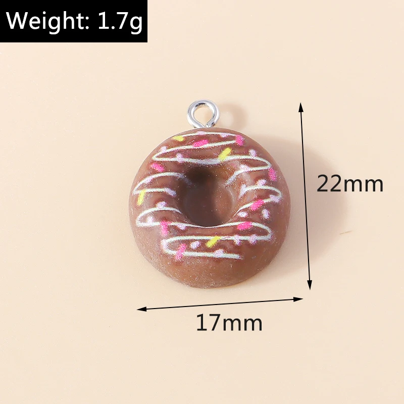 15pcs New In Mix Kawaii Sweet Dessert Pendant Lovely Donuts Charms for Jewelry Making DIY Necklace Bracelet Earrings Accessories