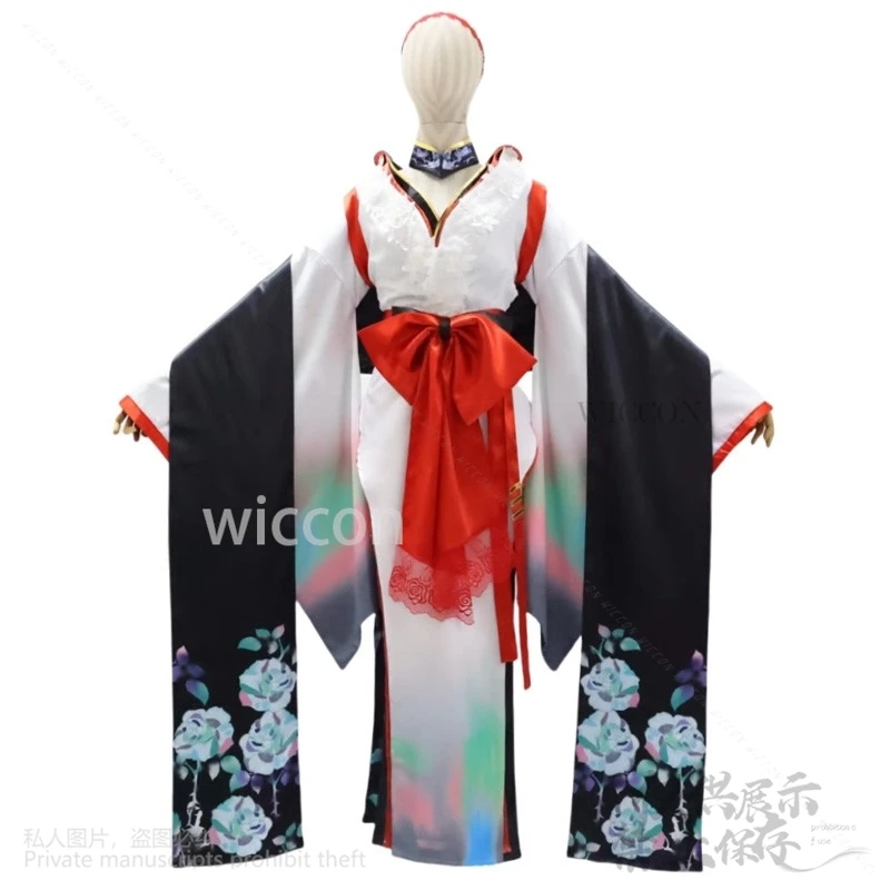 آلهة النصر: Nikke القرمزي تأثيري حلي ثوب الكيمونو الياباني فستان لوليتا ملابس مثيرة للفتيات امرأة هالوين مخصصة