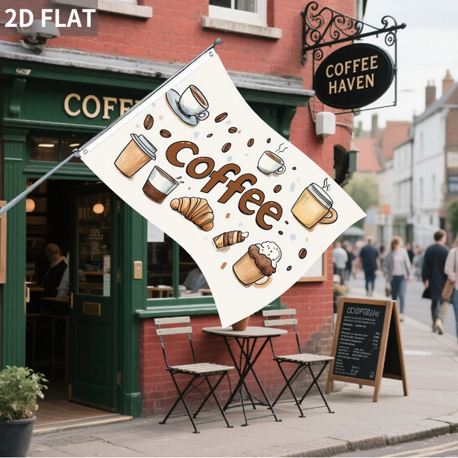 

1pc 2D FLAT Humorous Advtisement Flag Coffee, Polyester 5X3FT, Perfect for Activistment Display and Coffee Fans as collection