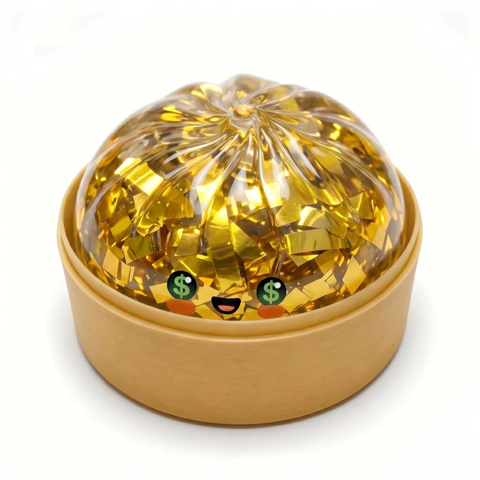 NEW Gold Foil Steamed Bun Squishy Fidget Toy  Steamer Box Soft Squeeze Stress Relief Toy Rich Money Eye Design Gift Антистрес