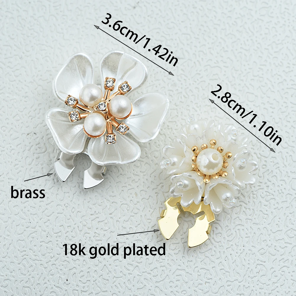 ICEYY Large Handwoven Pearl Flower Button Covers Set Womens Shirt Cufflinks for Tux Shirt Decoration Clothes