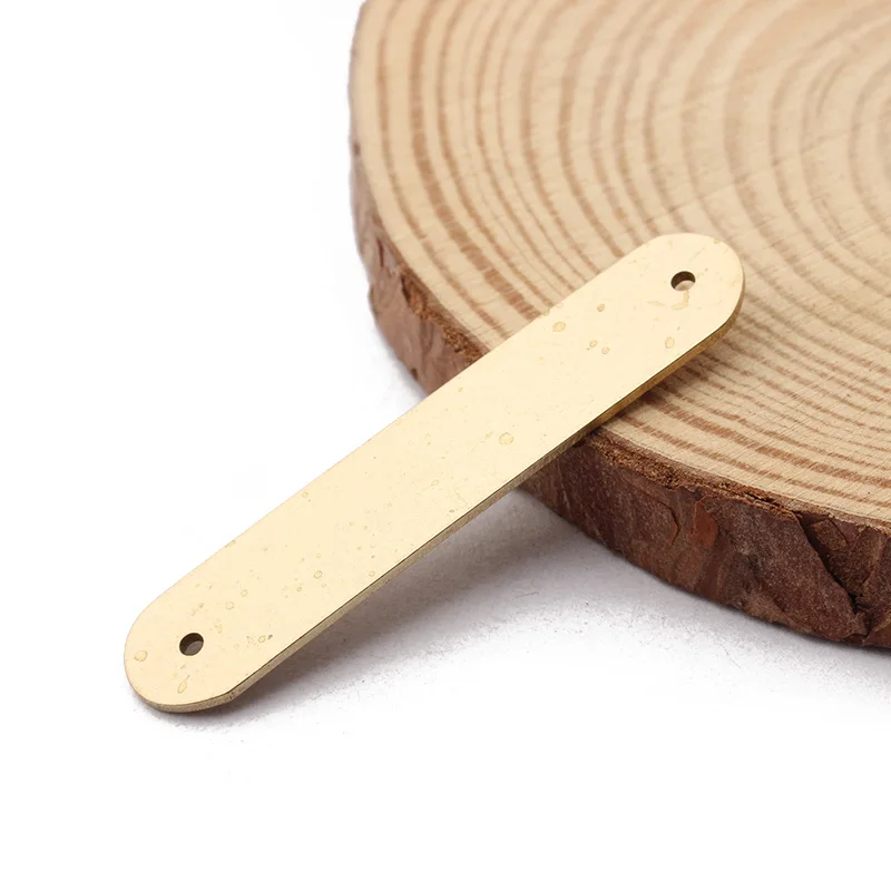 10pcs Raw Brass Stamping Blank Pendant Connector Flat Oval Bar Charms Tag for DIY Jewelry Finding Necklace Bracelet Making - view 6