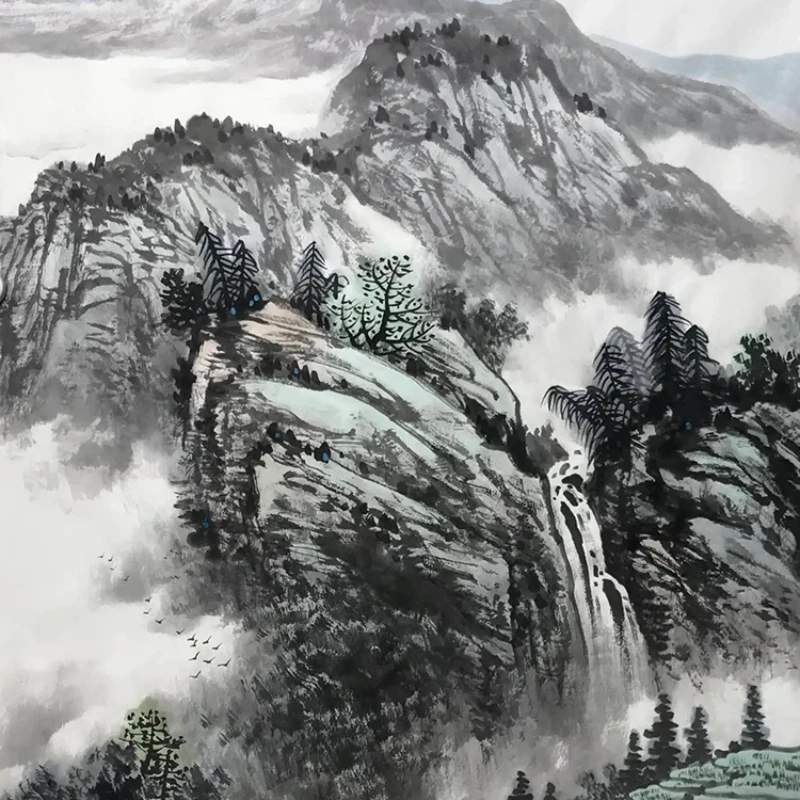Chinese Painting Paper Landscape Painting Raw Rice Paper Calligraphy Painting Rice Paper Calligraphy Practice Paper 50 Sheets