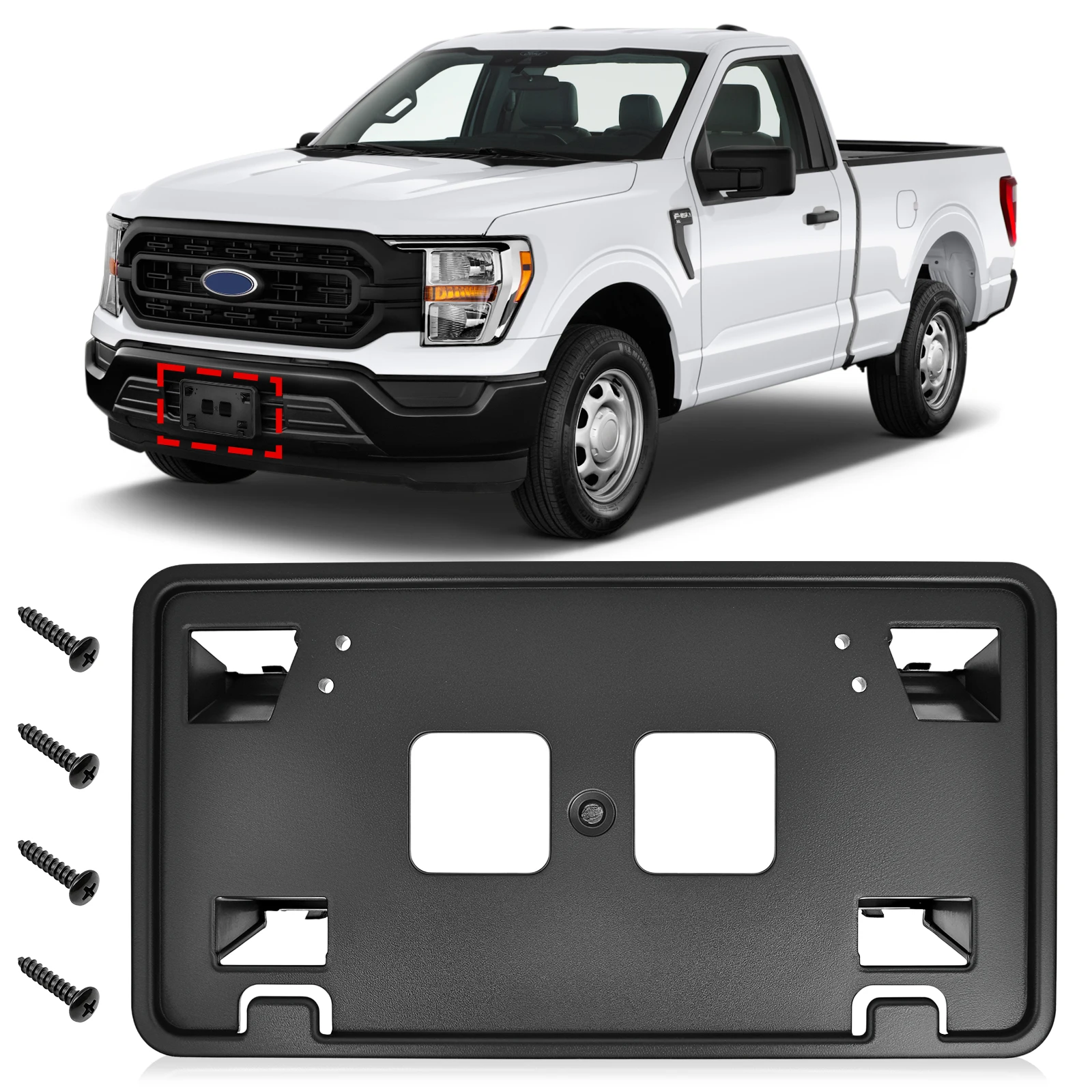 

ML3Z-17A385-AB ML3Z17A385AB Front Bumper License Plate Frame For Ford F-150 3.3L V6 - Flex 2021 2022 2023 Car accessories