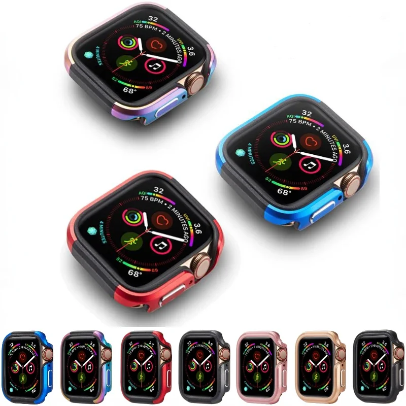 

High end Aluminum alloy case For Apple Watch 9 8 7 45mm 41mm For iWatch 6 5 4 SE 44mm40mm Metal aluminum+TPU case Accessories