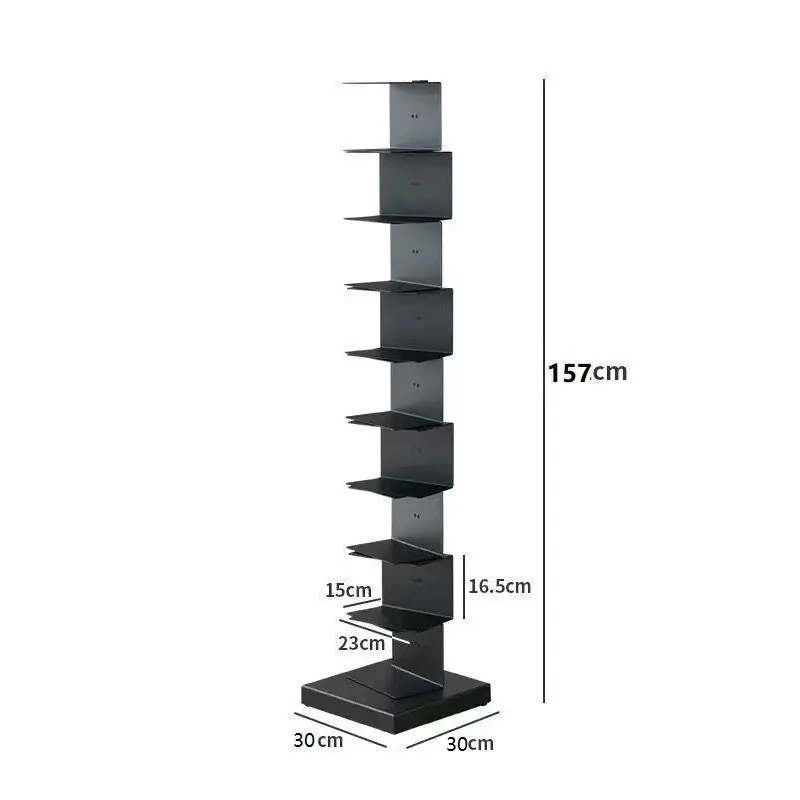 

Nordic Creative Vertical Bookcase Living Room Corner Multi-layer Display Stand Wrought Iron Bookshelf Floor-standing Shelf