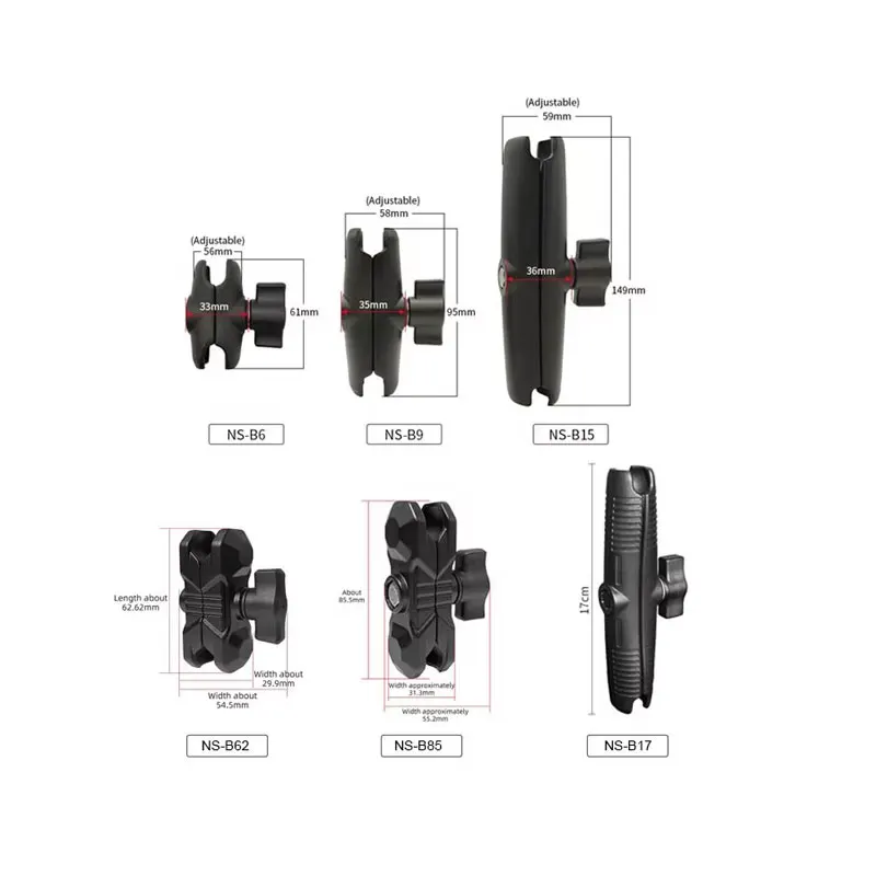 1 Inch 25mm Ball Head Adapter Motorcycle Handlebar Clamp Mount Phone Ball Head Mount Aluminum Ball Base Socket Arm Mount for Ram