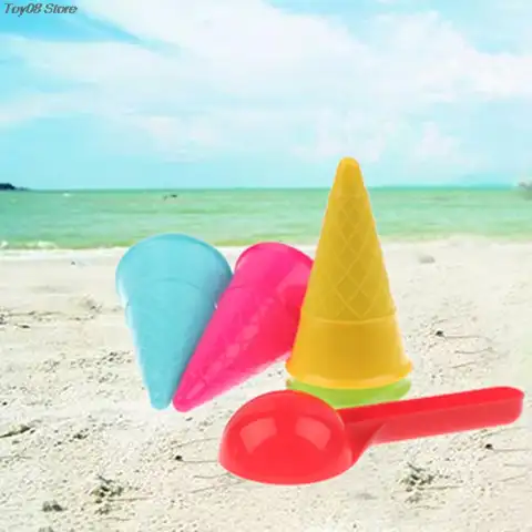 5 Pcs/lot Cute Ice Cream Cone Scoop Sets Beach Toys Sand Toy for Kids Children Educational Montessori Summer Play Set Game Gift