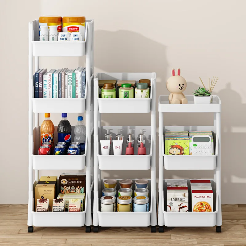 

Multi-functional Floor-standing Storage Shelf for Living Room Snacks with Children's Bookcase and Mobile Shelving Units shelves