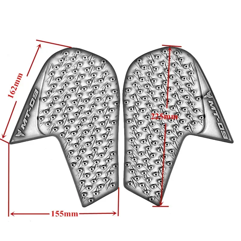 오토바이 탱크 패드 보호대 스티커 데칼 가스 무릎 그립 탱크 트랙션 패드, 야마하 MT-09 2014-2018 용