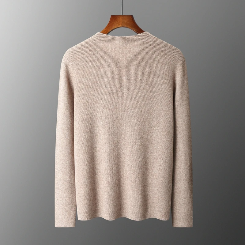 A line of clothing small half high ingot needle autumn and winter new 100 Merino sweater men's bottom knit shir