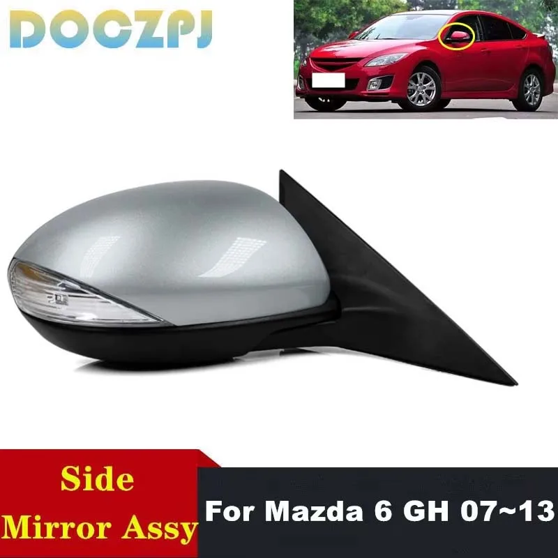 

1 шт. боковое зеркало автомобиля в сборе, 8 контактов с электрическим складным указателем поворота для Mazda 6 GH 2007 2008 2009 2010 2011 2012 2013