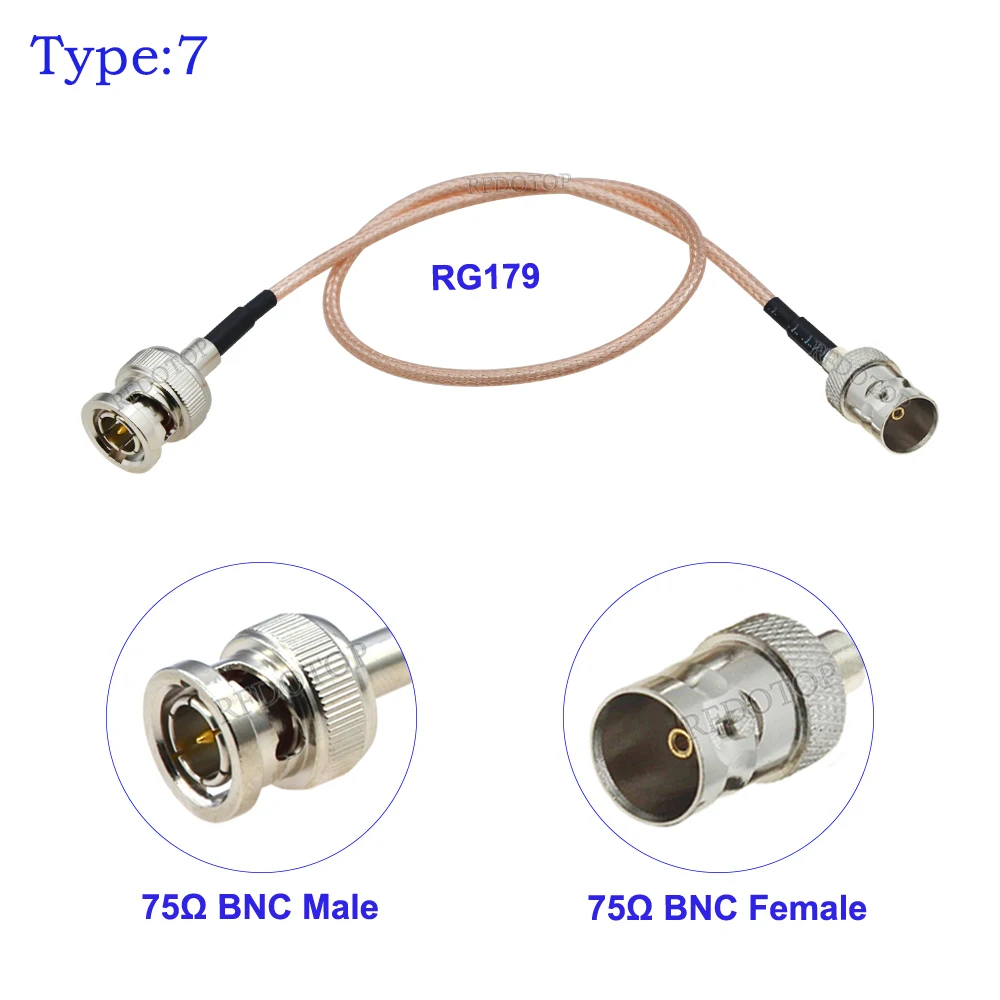 RG179 Pigtail Kabel BNC Vrouwelijke Schot Recht naar BNC Vrouwelijke 75 Ohm Connector voor HD-SDI 3G-SDI Vedio CCTV Camera Camcorder
