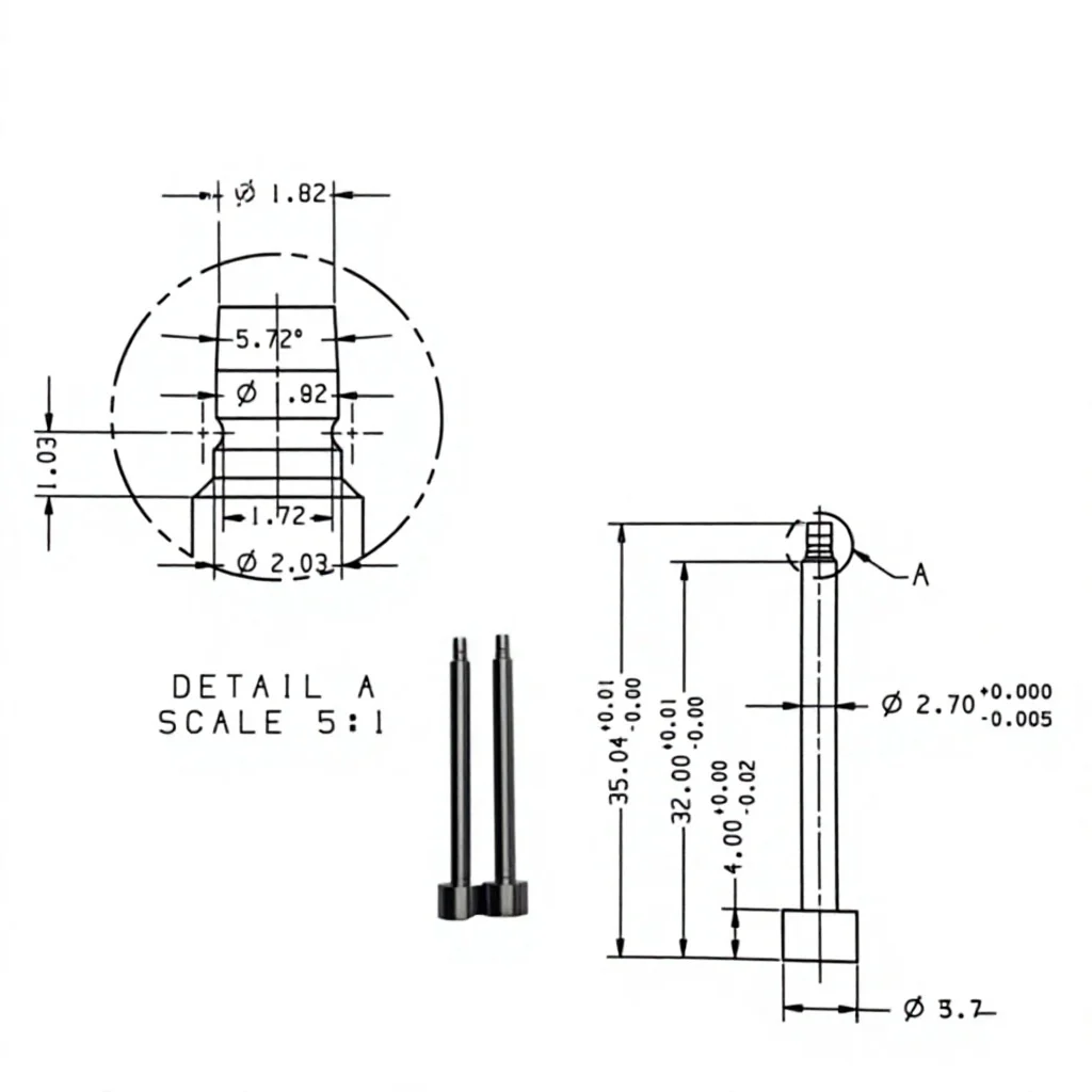 Durable Injection Mold Accessories & Mold Parts, Core Inserts, Ejector Pins, Precision Molding Components