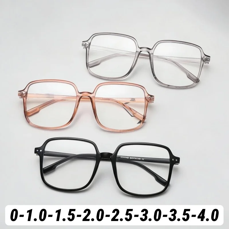 

2026 New Fashion Square Frames Myopia Glasses Women's INS Style Large-frame Comfortable Blue Light Blocking Near Sight Eyewear
