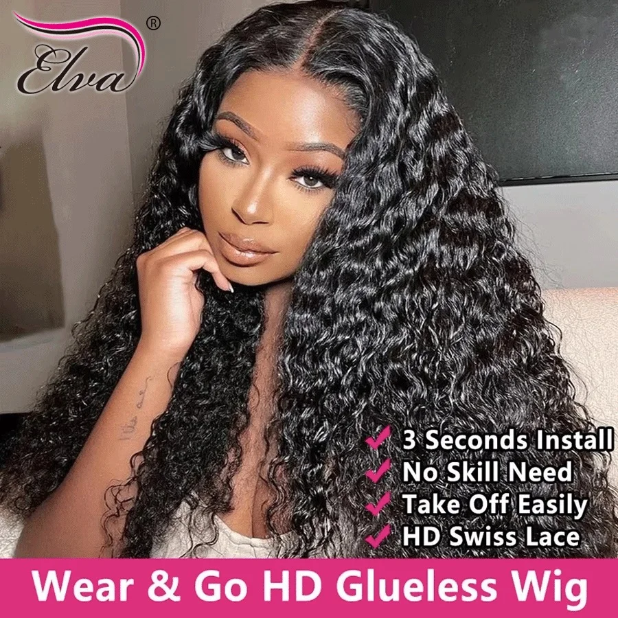 5X5 6X6 7X7 9X6 HD Lace Closure Wigs Deep Wave Wigs Glueless Wig Human Hair Melt Skins Wear & Go Curly Wigs Brazilian Hair