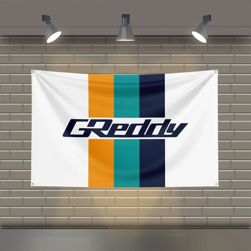 3x5 Ft Greddys Flag Polyester Printed Cars Flags for Room Garage Decor