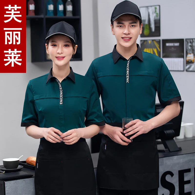 

Hotel chef workwear, long-sleeved men's autumn and winter attire, high-end restaurant kitchen baking pastry chef short-sleeved f
