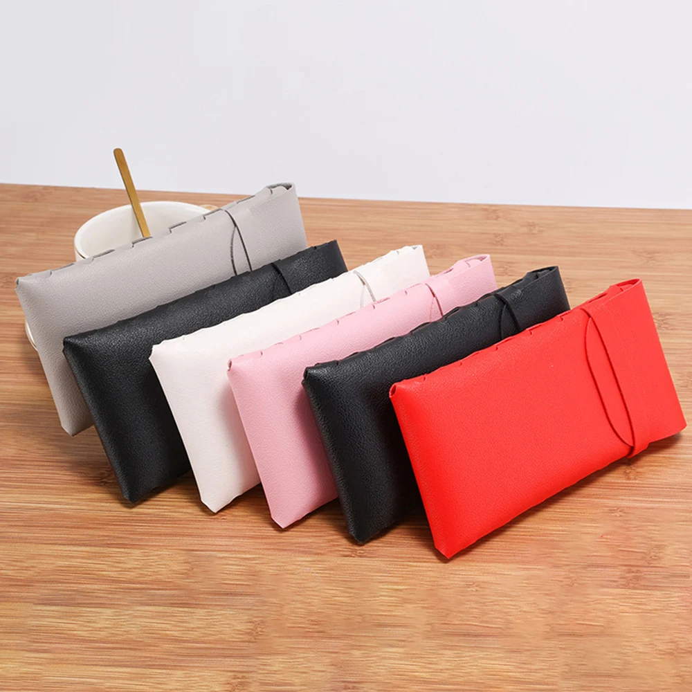 1pcs Pu Leather Glasses Bag Women Fashion Woven Design Thickened Glasses Case Portable Men Sunglasses Bag Eyewear Storage Bag