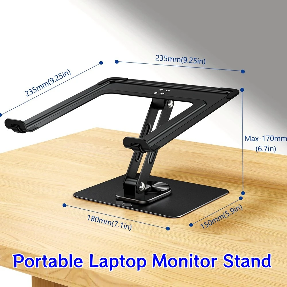 

Laptop Stand with 360 Rotating Base Adjustable Notebook Holder Riser Holder Computer Stand Compatible with 10-14" Laptops