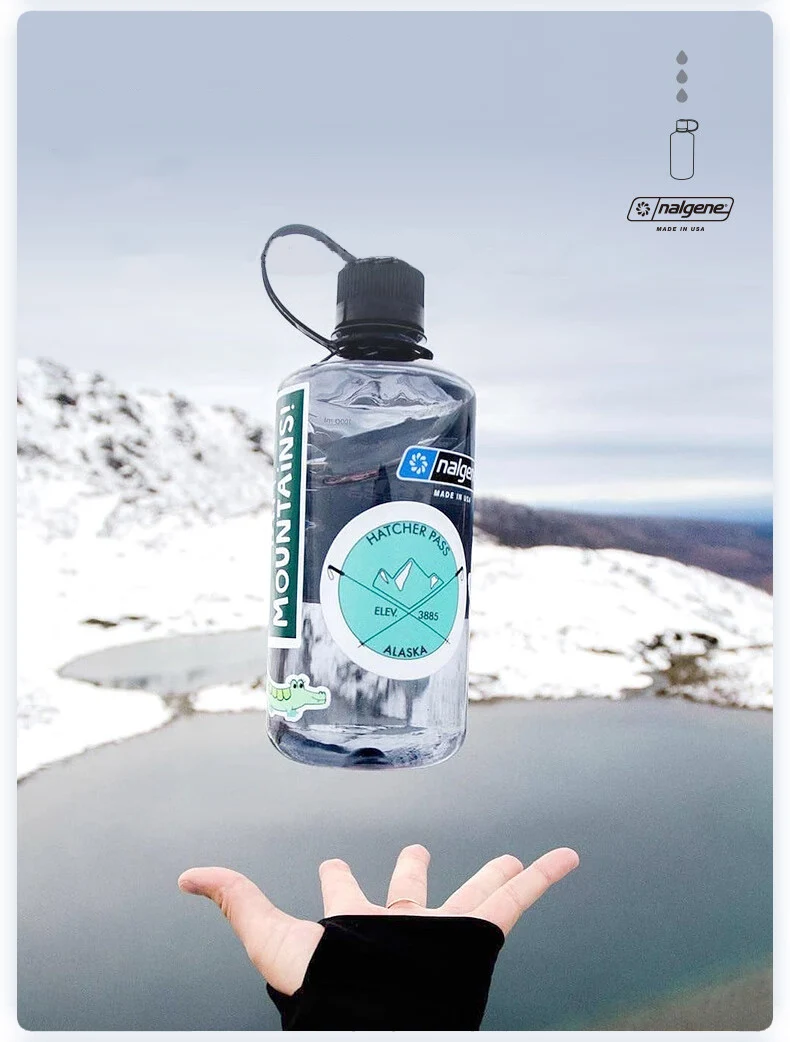 Nalgene 1L Trinkflasche mit schmalem Hals aus Tritan, auslaufsicher, leicht, robust, Sportflasche für Wandern, Camping, Outdoor, Reisen, Fitness – Detail 7