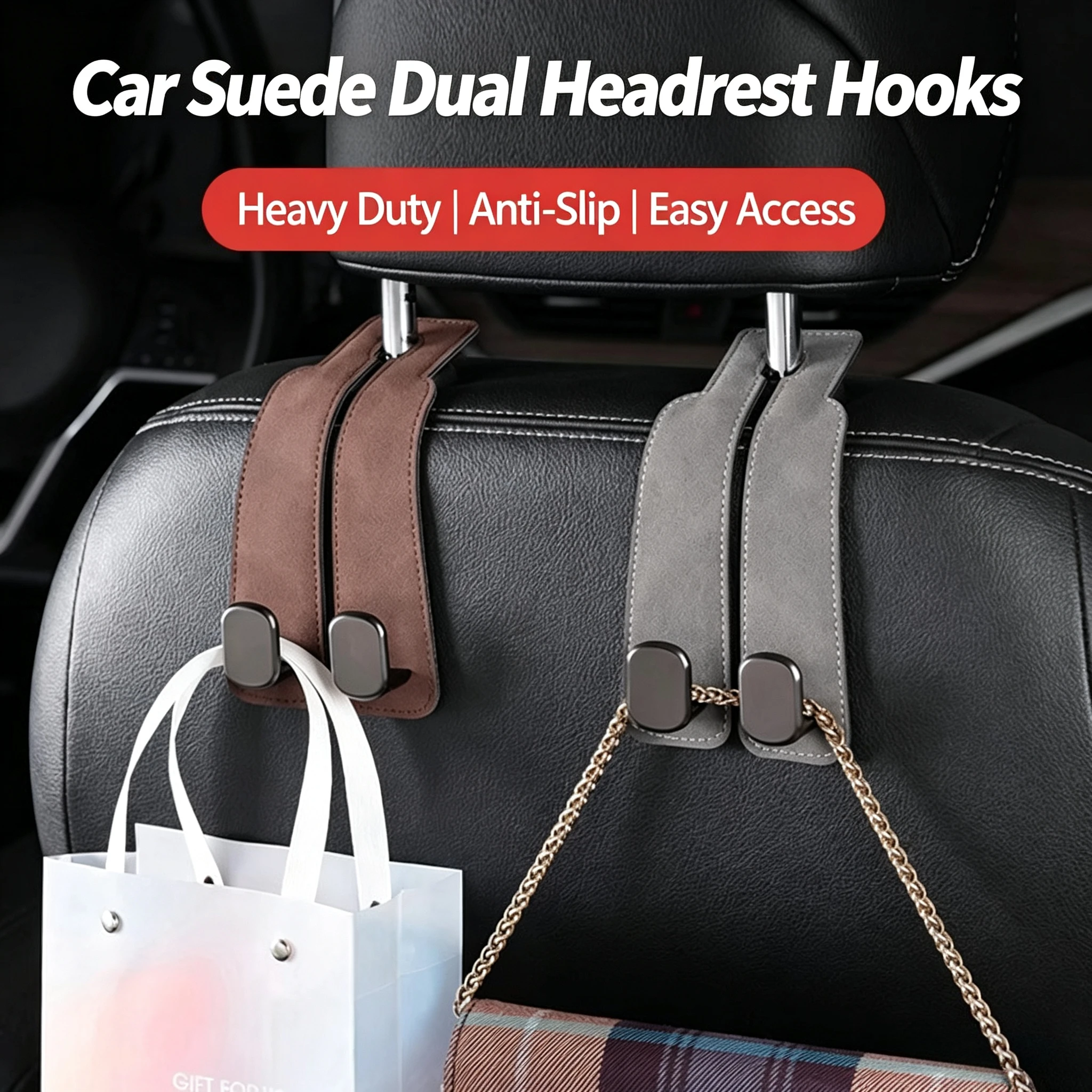 1pc Car Rear Seat Storage Small Hook Car Seat Back Car Interior Multifunctional Hidden Suede Storage Hook
