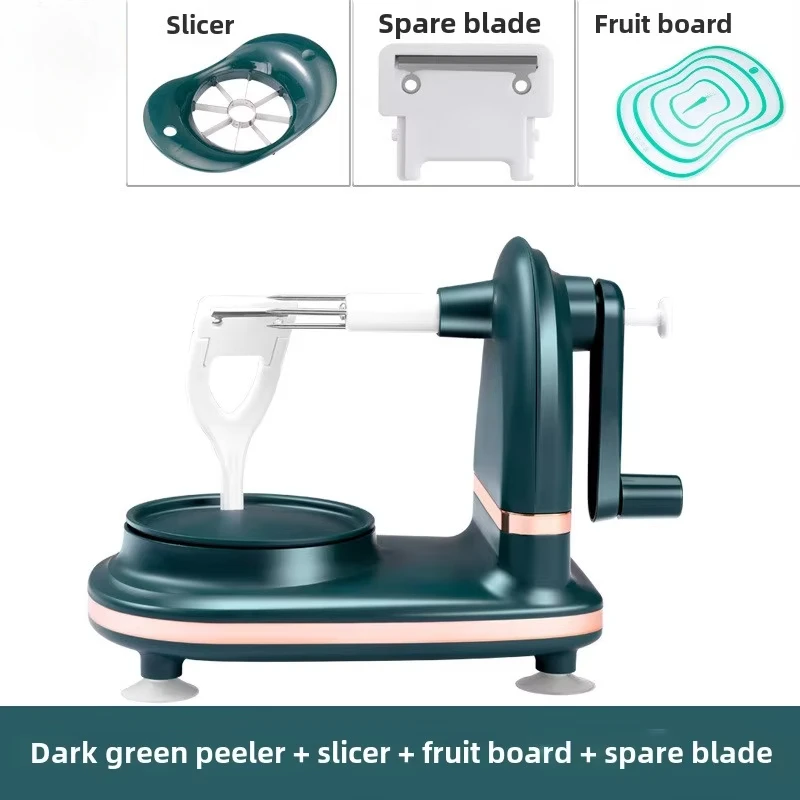 آلة تقشير الفاكهة مقشرة البطاطس الفاكهة مكرنك يدويا مقشرة المطبخ أداة تقطيع التفاح مع 1 قطاعة الفاكهة 1 مجلس و 1 شفرة