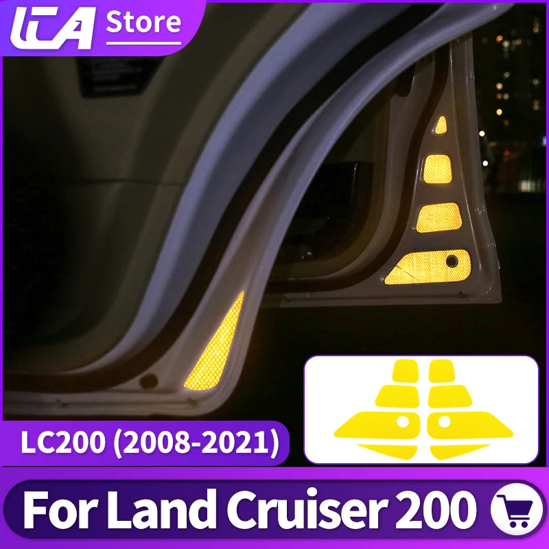 For Land Cruiser 200 Car Door Reflective Warning Stickers LC200 Modification Accessories Car Body Anti-Collision Safety Tips