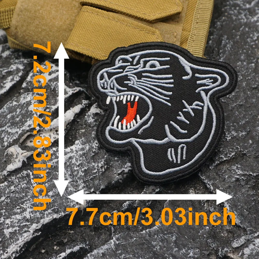 A fierce cheetah Embroidered Patch with Iron-On Backing, Sewable/Ironable Applique for Clothing and Accessories