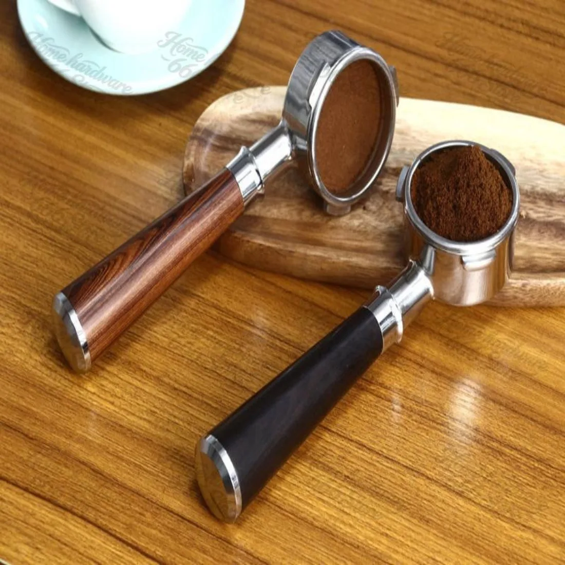 Coffee Machine Brewing Head Modified Handle Solid Wood Material Single Handle, Bottomless Extraction Head M10 Universal Handle