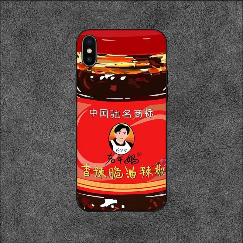 Funny Chilli Sauce Lao Gan Ma Phone Case For iPhone 11 12 Mini 13 14 Pro XS Max X 8 7 6s Plus SE XR Shell