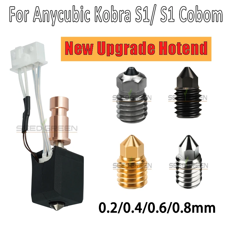 

Для Anycubic Kobra S1 Hotend Kobra S1 Combo Hot End Kit для Anycubic Kobra S1 Сопло Печатающая головка S1C Аксессуары для 3d-принтеров .6