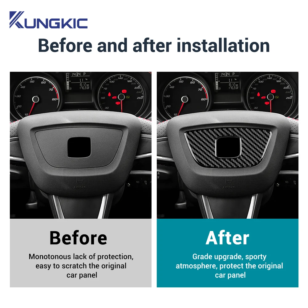 حقيقي لينة ألياف الكربون ملصق لمقعد إيبيزا 6j 2009 2010 2011 2012 2013 2014 LHD RHD عجلة توجيه سيارة مركز لوحة الكسوة #4