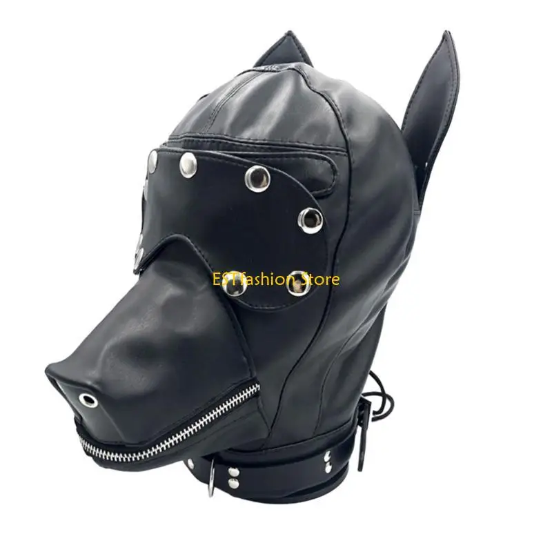 Y5GC 개 마스크 가장 무도회 현실적인 개 마스크 아이 커버 개 가장 무도회 남성용, 성인 할로윈 의상 액세서리