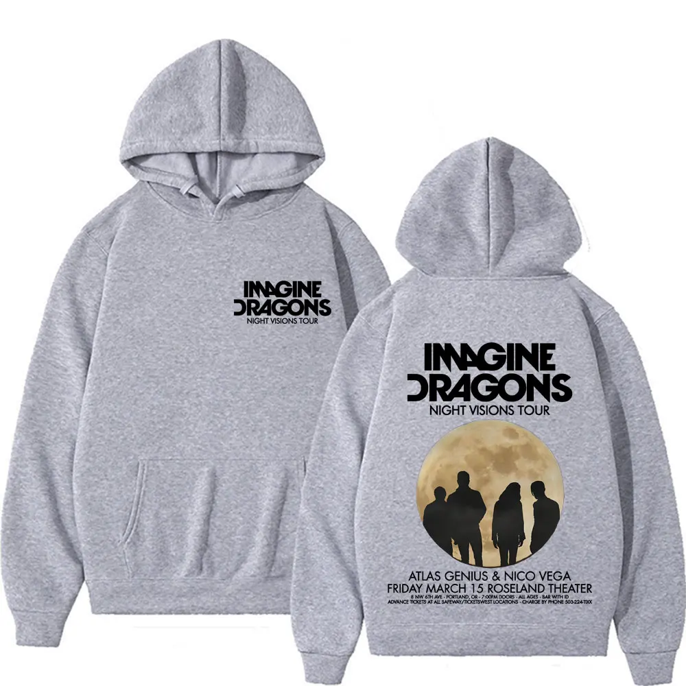 تخيل التنين ألبوم جولة حول العالم 2025 ميرش هوديي ملابس للرجال فضفاضة ريترو الهيب هوب هوديس عالية الجودة البلوز الشارع الشهير